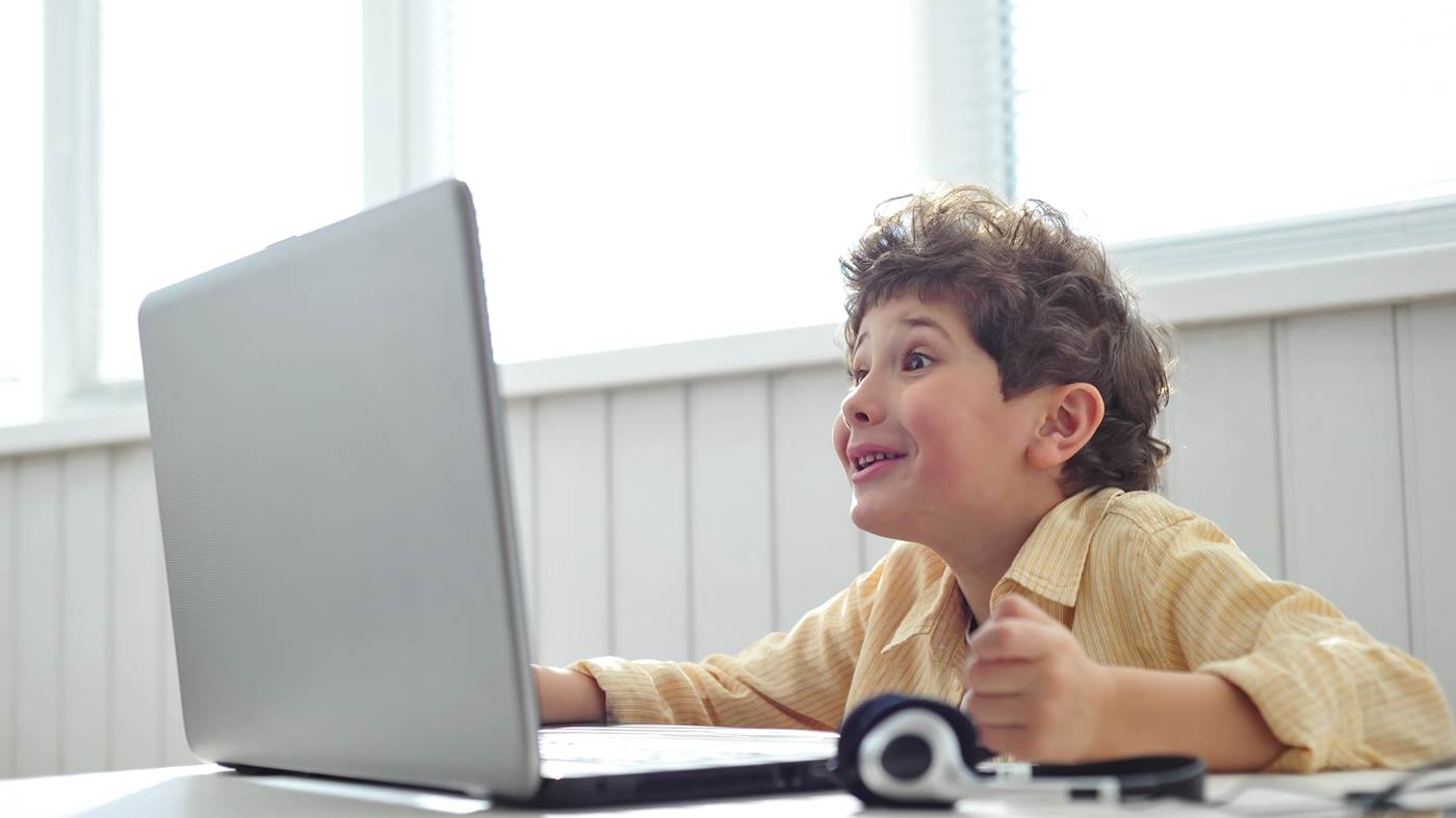 Young child on laptop